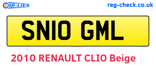 SN10GML are the vehicle registration plates.