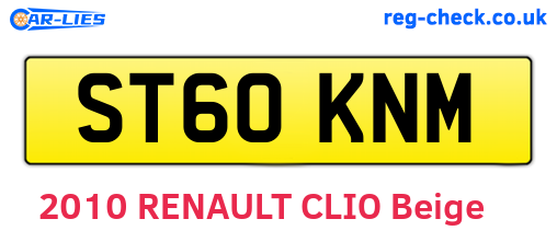 ST60KNM are the vehicle registration plates.