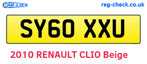 SY60XXU are the vehicle registration plates.
