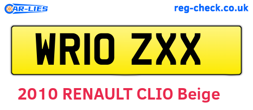 WR10ZXX are the vehicle registration plates.