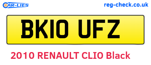 BK10UFZ are the vehicle registration plates.