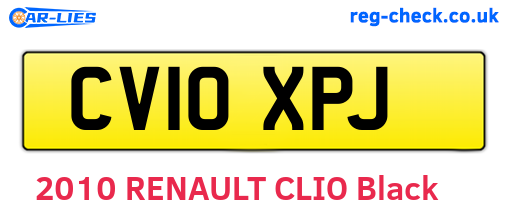 CV10XPJ are the vehicle registration plates.