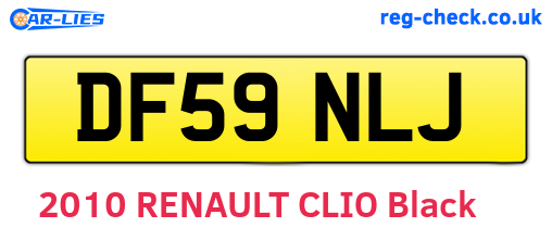 DF59NLJ are the vehicle registration plates.