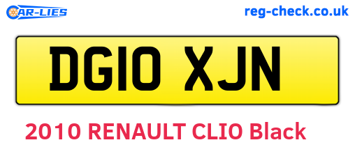 DG10XJN are the vehicle registration plates.