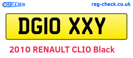 DG10XXY are the vehicle registration plates.