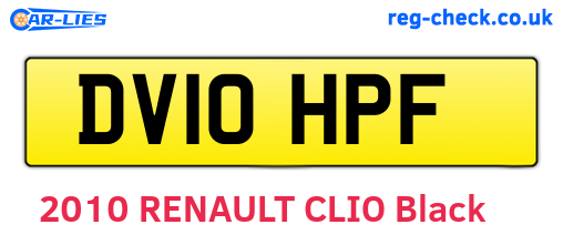 DV10HPF are the vehicle registration plates.