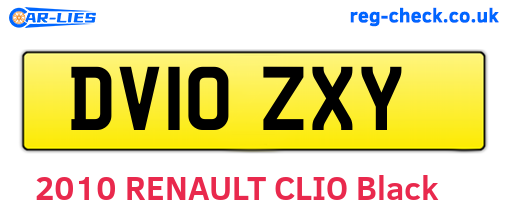 DV10ZXY are the vehicle registration plates.