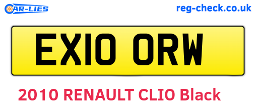 EX10ORW are the vehicle registration plates.