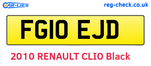 FG10EJD are the vehicle registration plates.