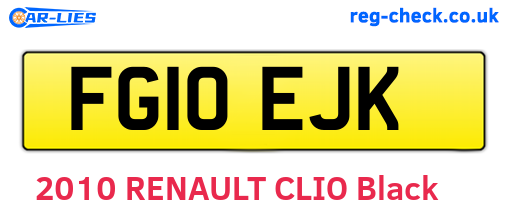 FG10EJK are the vehicle registration plates.
