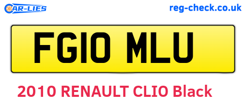FG10MLU are the vehicle registration plates.