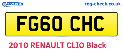 FG60CHC are the vehicle registration plates.