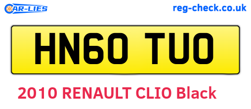 HN60TUO are the vehicle registration plates.
