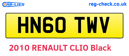 HN60TWV are the vehicle registration plates.