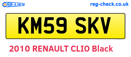 KM59SKV are the vehicle registration plates.