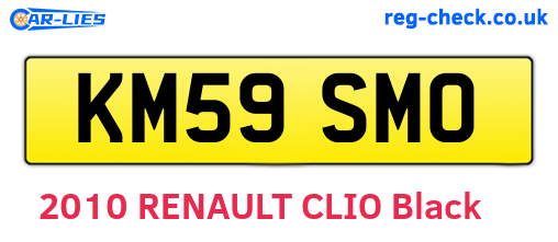 KM59SMO are the vehicle registration plates.
