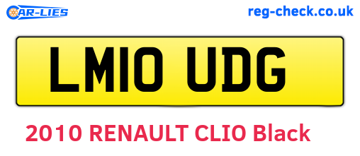 LM10UDG are the vehicle registration plates.