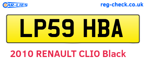 LP59HBA are the vehicle registration plates.
