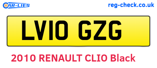 LV10GZG are the vehicle registration plates.