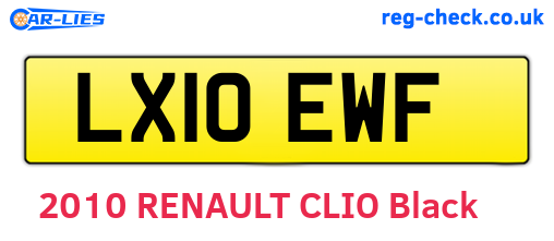 LX10EWF are the vehicle registration plates.