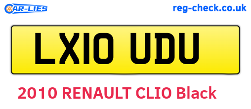 LX10UDU are the vehicle registration plates.
