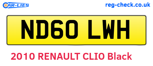 ND60LWH are the vehicle registration plates.