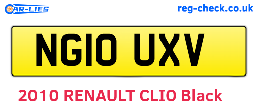NG10UXV are the vehicle registration plates.