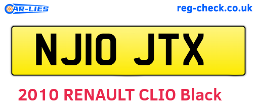 NJ10JTX are the vehicle registration plates.