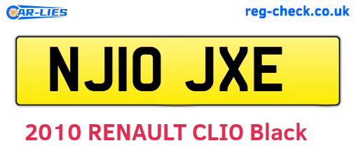 NJ10JXE are the vehicle registration plates.