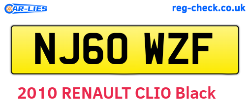 NJ60WZF are the vehicle registration plates.