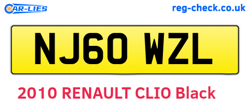 NJ60WZL are the vehicle registration plates.