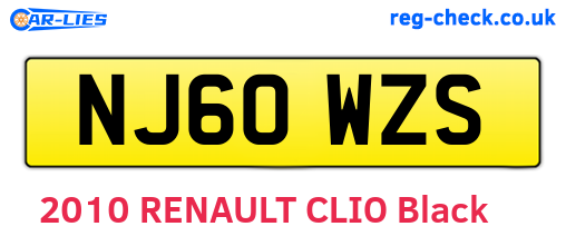 NJ60WZS are the vehicle registration plates.