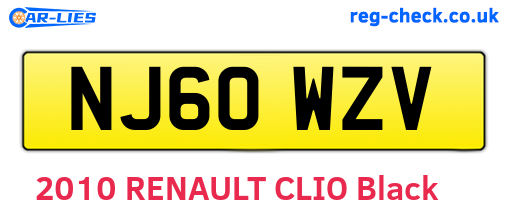 NJ60WZV are the vehicle registration plates.