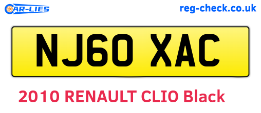 NJ60XAC are the vehicle registration plates.