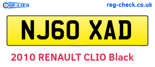 NJ60XAD are the vehicle registration plates.