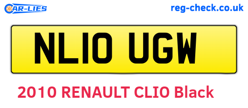 NL10UGW are the vehicle registration plates.