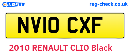 NV10CXF are the vehicle registration plates.