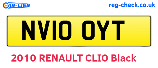 NV10OYT are the vehicle registration plates.