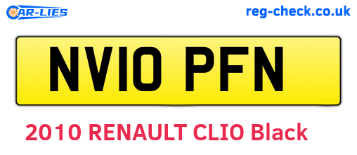 NV10PFN are the vehicle registration plates.