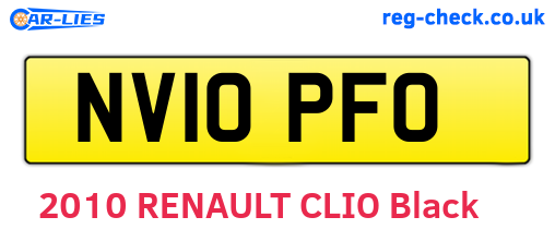 NV10PFO are the vehicle registration plates.