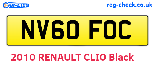NV60FOC are the vehicle registration plates.
