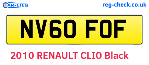 NV60FOF are the vehicle registration plates.