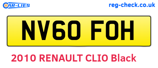 NV60FOH are the vehicle registration plates.