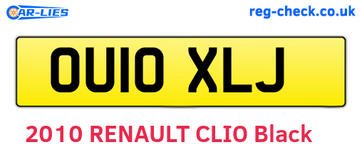 OU10XLJ are the vehicle registration plates.