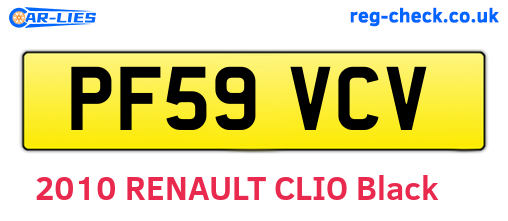 PF59VCV are the vehicle registration plates.
