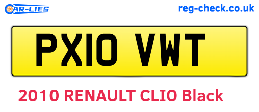 PX10VWT are the vehicle registration plates.