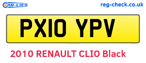 PX10YPV are the vehicle registration plates.