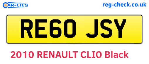 RE60JSY are the vehicle registration plates.
