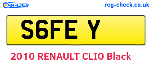 S6FEY are the vehicle registration plates.