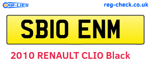 SB10ENM are the vehicle registration plates.